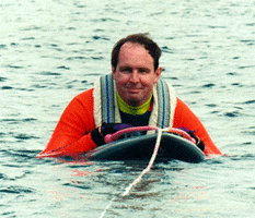 Erik on a knee board before start