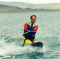 Erik up on a knee board